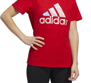 adidas Women's Americana Logo T-Shirt Red Size Medium