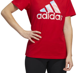 adidas Women's Americana Logo T-Shirt Red Size Small