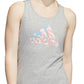 adidas Women's Cotton Logo Americana Tank Top Gray Size Medium