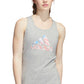 adidas Women's Cotton Logo Americana Tank Top Gray Size Small