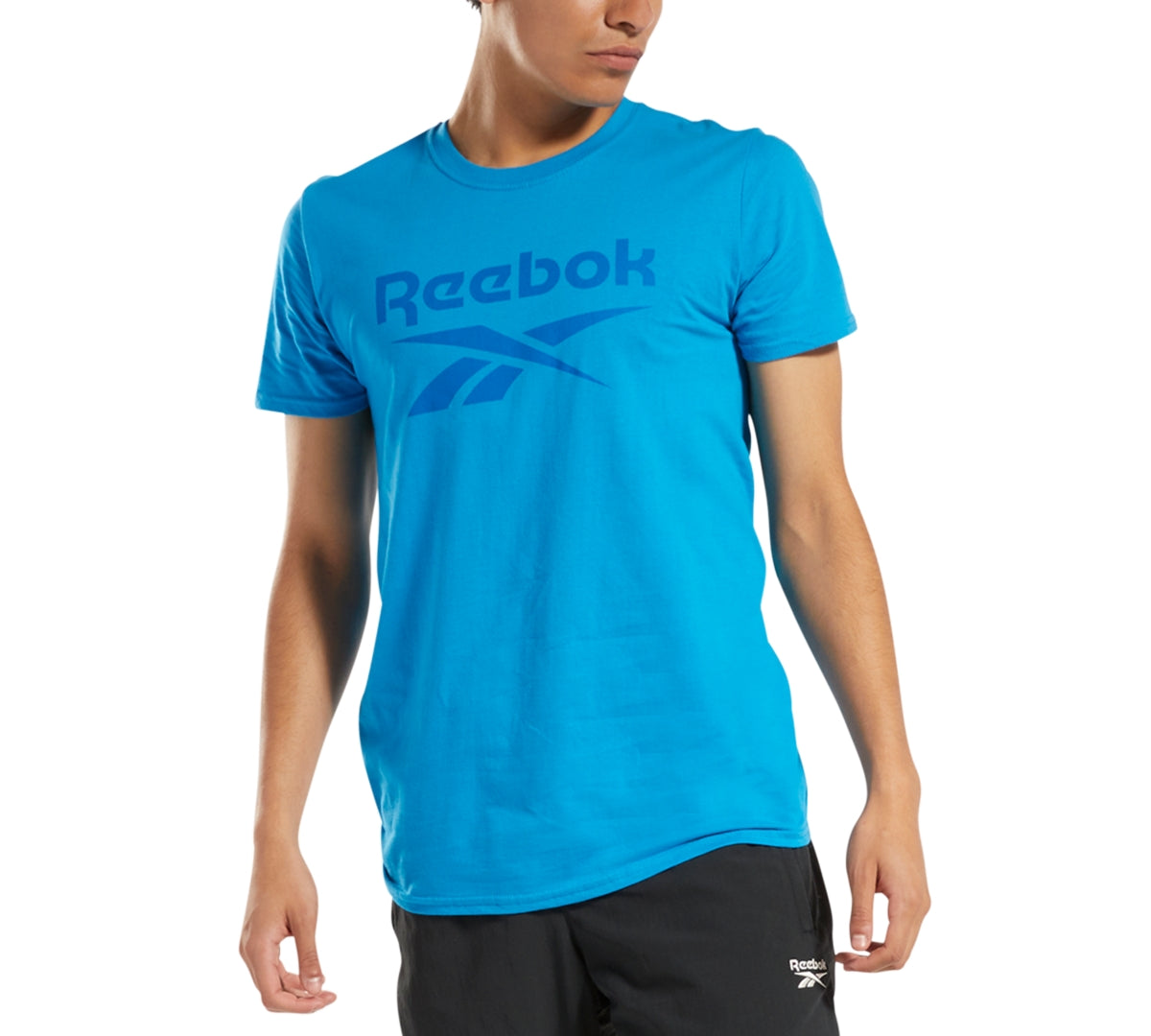 Reebok Men's Identity Logo Graphic T-Shirt Blue Size Large