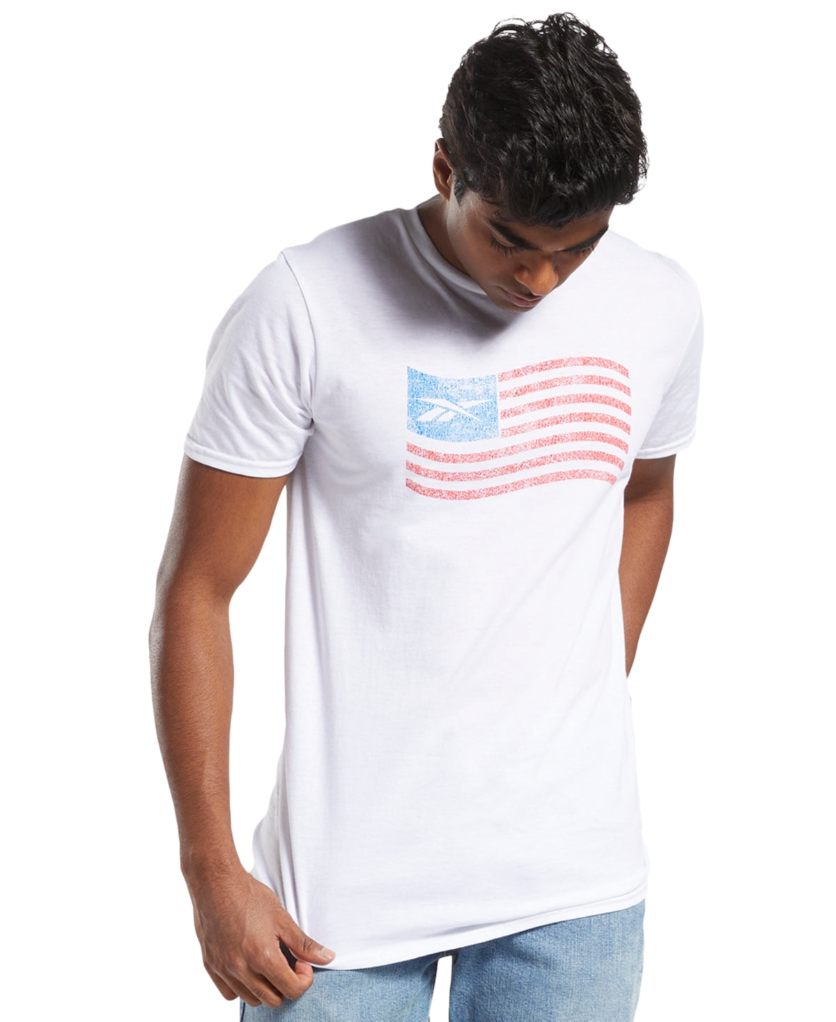 Rebook Men's Graphic T-Shirt White Size Medium