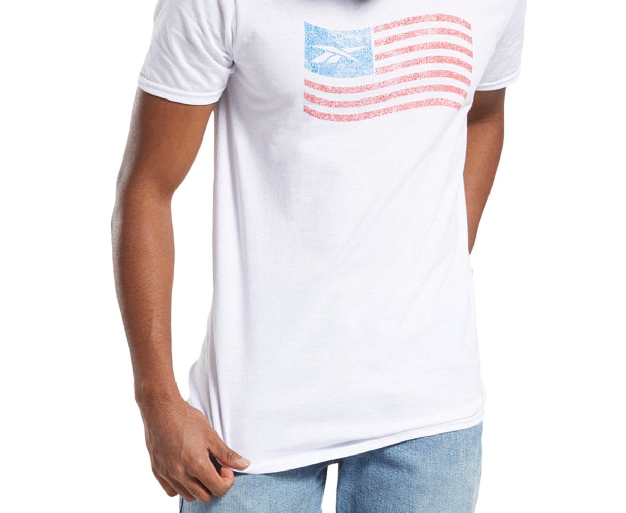 Rebook Men's Graphic T-Shirt White Size Medium