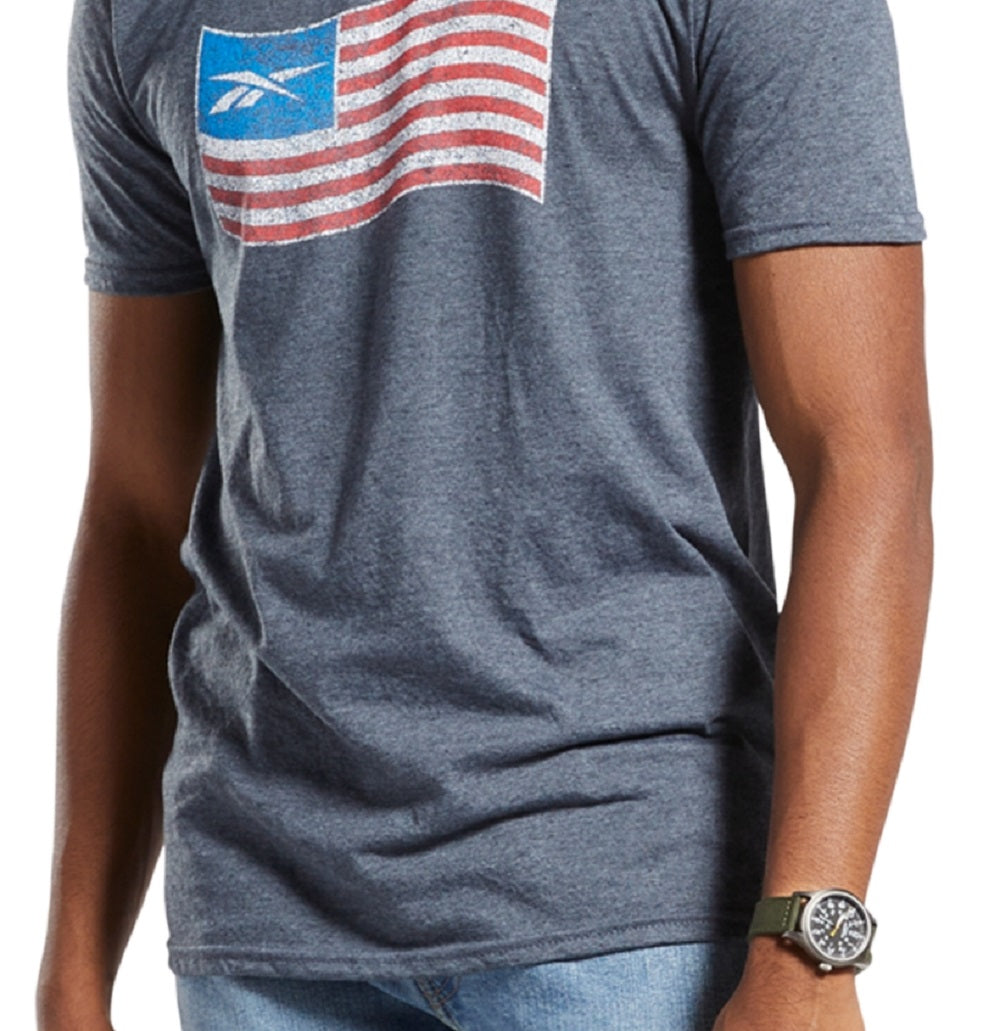 Rebook Men's Graphic T-Shirt Gray Size XX-Large