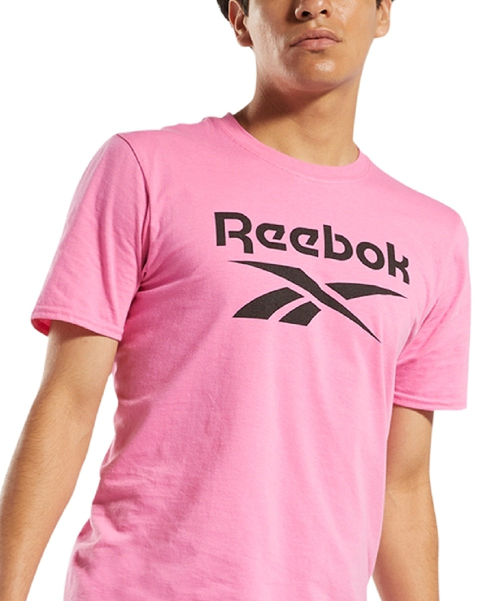 Reebok Men's Identity Logo Graphic T-Shirt Pink Size X-Large