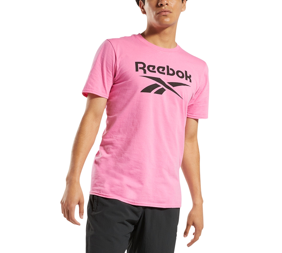 Reebok Men's Identity Logo Graphic T-Shirt Pink Size X-Large