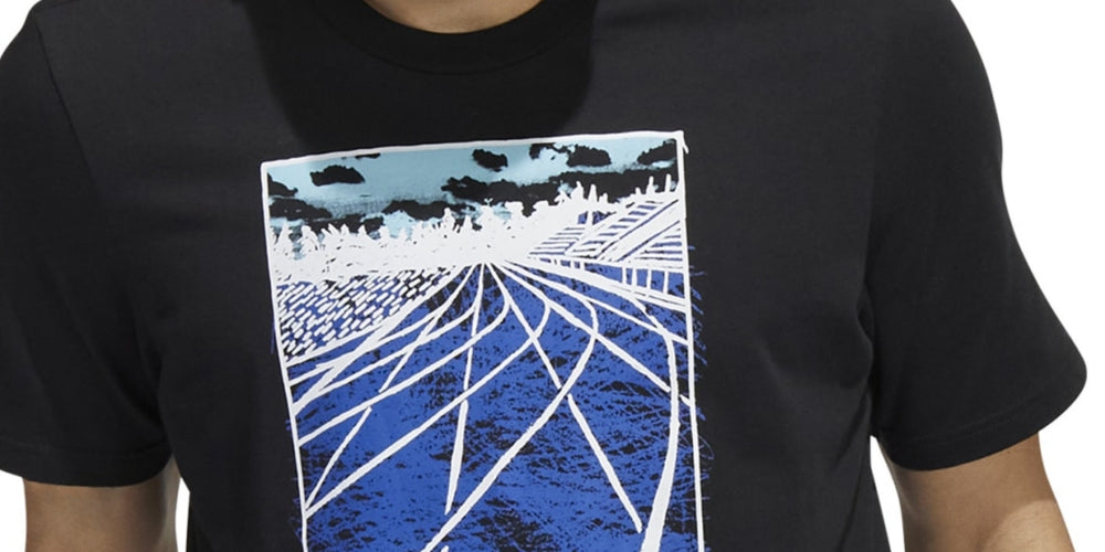 adidas Men's Sketch Track T-Shirt Black Size Large