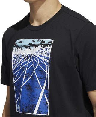 adidas Men's Sketch Track T-Shirt Black Size Medium