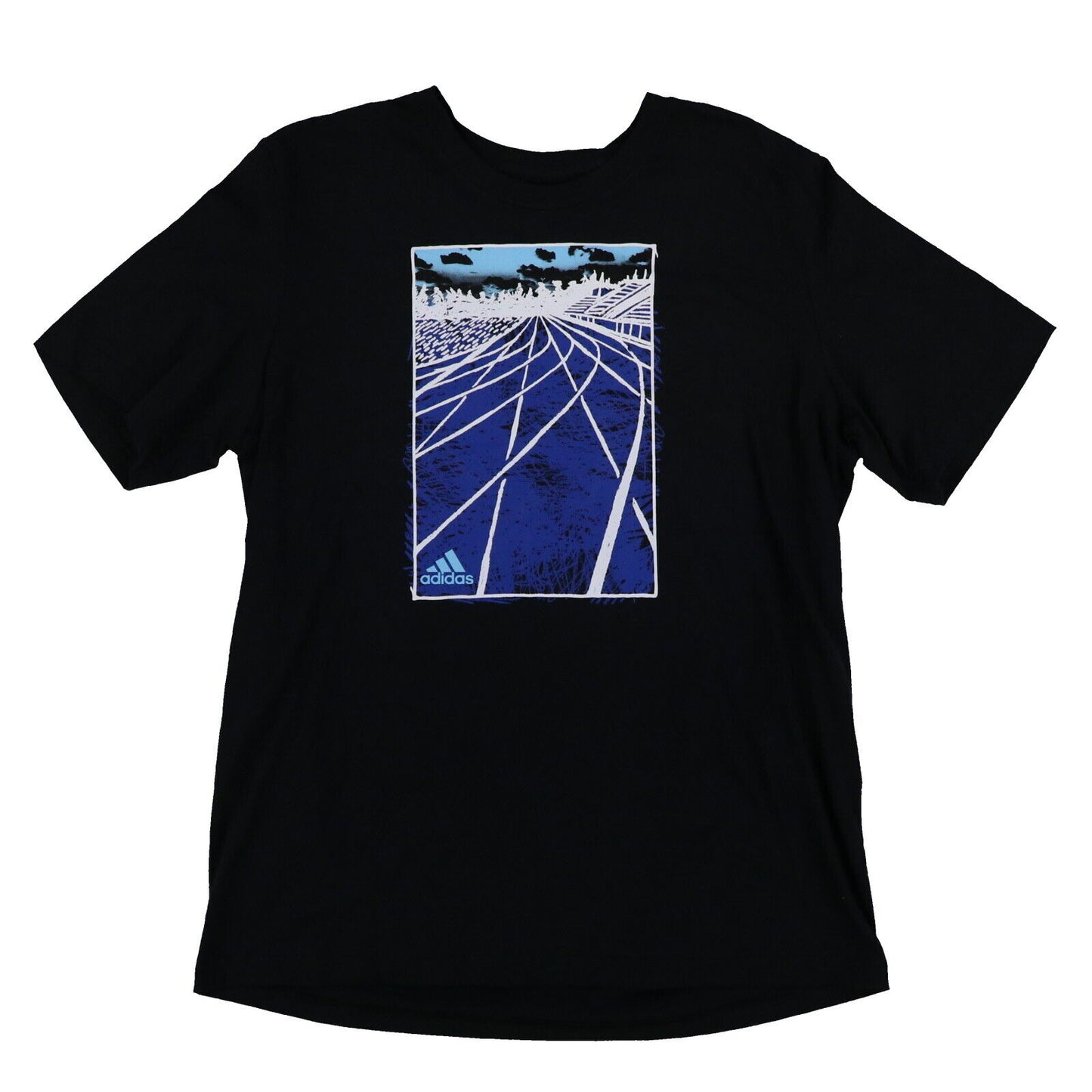 adidas Men's Sketch Track T-Shirt Black Size Small