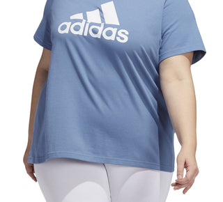 adidas Women's Cotton Logo T-Shirt Blue