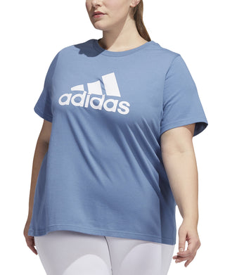 adidas Women's Cotton Logo T-Shirt Blue