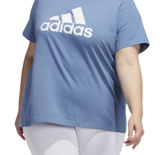 adidas Women's Cotton Logo T-Shirt Blue