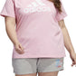 adidas Women's Cotton Logo T-Shirt Pink Size 2X