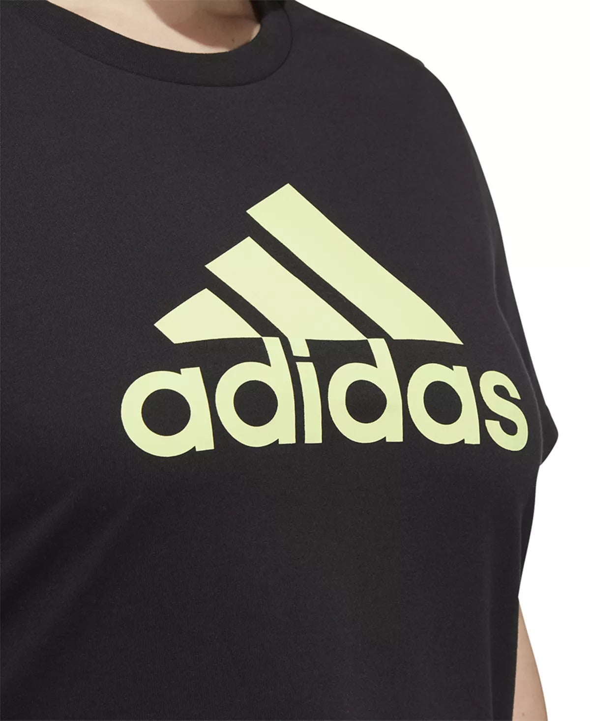 adidas Women's Cotton Logo T-Shirt Black Size 4X