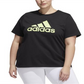 adidas Women's Cotton Logo T-Shirt Black Size 4X