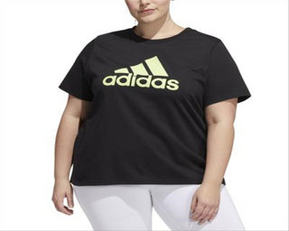 adidas Women's Cotton Logo T-Shirt Black Size 4X