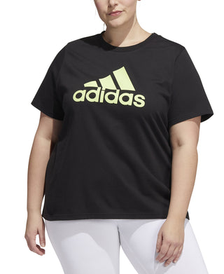 adidas Women's Cotton Logo T-Shirt Black Size 2X