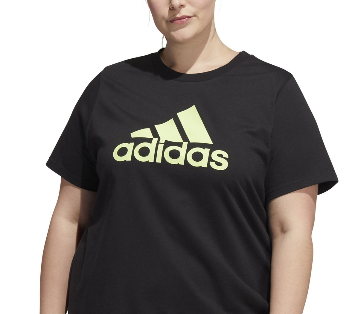 adidas Women's Cotton Logo T-Shirt Black Size 2X