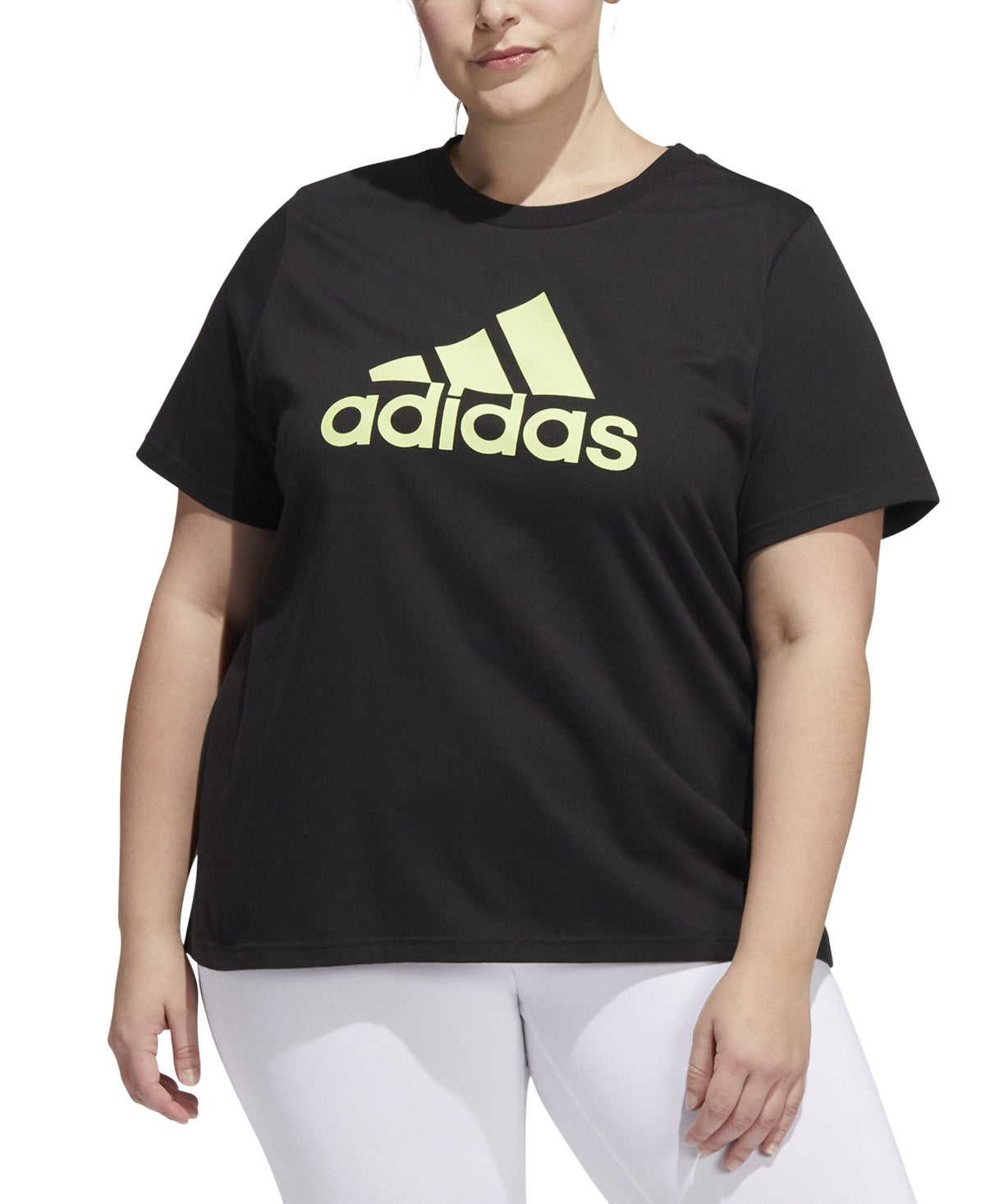 adidas Women's Cotton Logo T-Shirt Black Size 3X