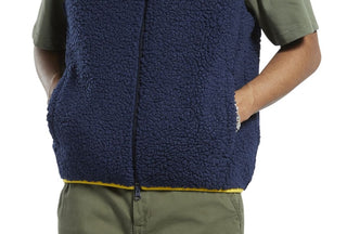 Reebok Men's Reversible Cord Sherpa-Fleece Vest Blue Size M