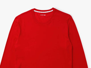 Lacoste Men's Long Sleeve Lounge T-Shirt Red Size Medium