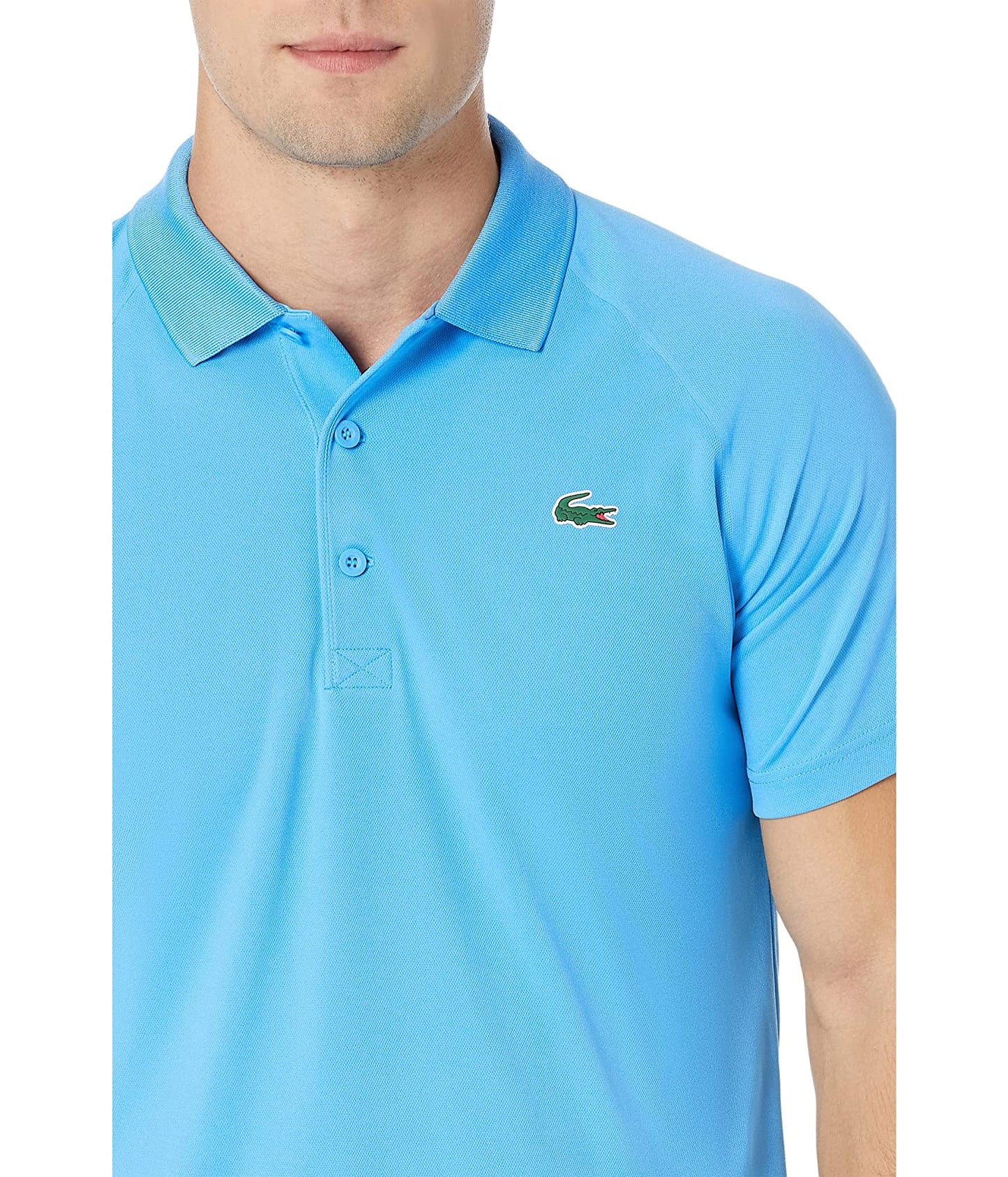 Lacoste Men's Short Sleeve Sport Breathable Run Resistant Interlock Polo Shirt Blue Size M