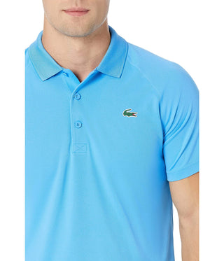 Lacoste Men's Short Sleeve Sport Breathable Run Resistant Interlock Polo Shirt Blue Size M