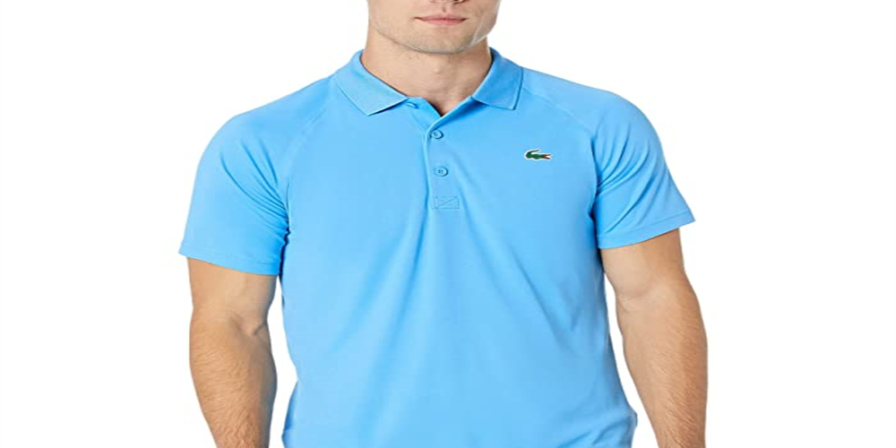 Lacoste Men's Short Sleeve Sport Breathable Run Resistant Interlock Polo Shirt Blue Size M