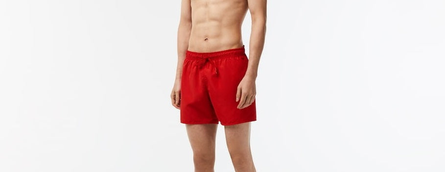 Lacoste Men's Light Quick Dry Swim Shorts Red Size XX-Large
