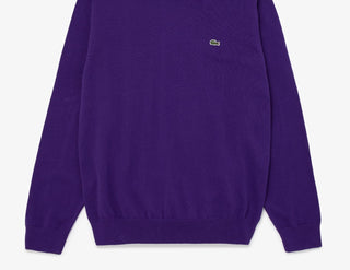 Lacoste Men’s Crew Neck Cotton Sweater Purple Size 6