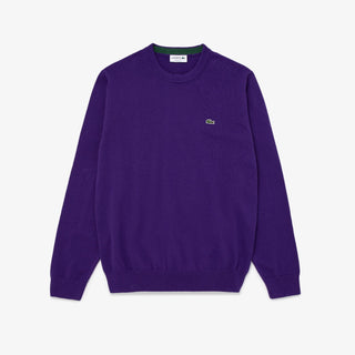 Lacoste Men’s Crew Neck Cotton Sweater Purple Size 6
