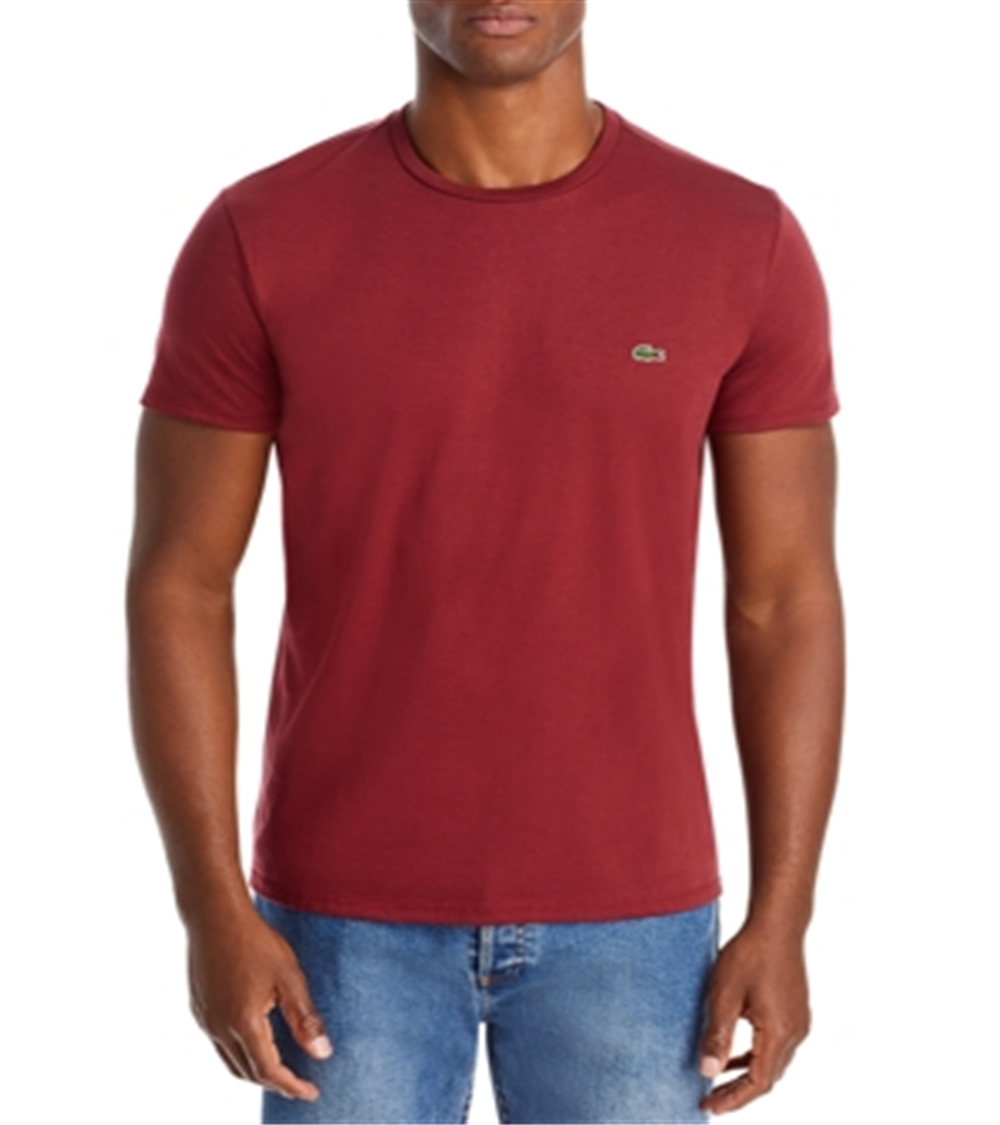 Lacoste Men's Crewneck Pima Cotton Tee Red Size 6