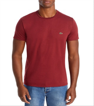 Lacoste Men's Crewneck Pima Cotton Tee Red Size 6
