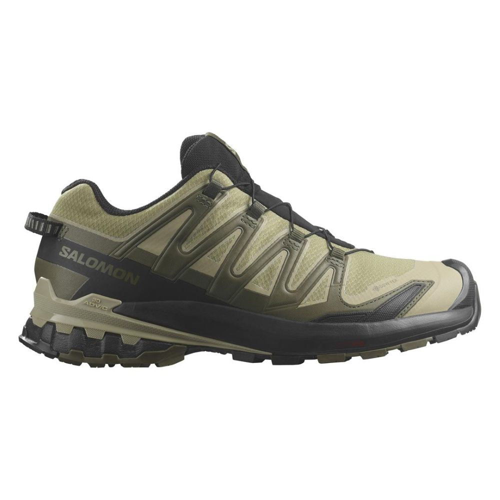 Salomon Mens XA Pro 3D V9 Gore Tex Trail Running Shoes Dried Herb Black Olive Night