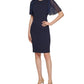Calvin Klein Women's Chiffon Sleeve Sheath Dress Blue Size 4