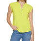 Calvin Klein Women's Cap Sleeve Henley Green Size X-Large