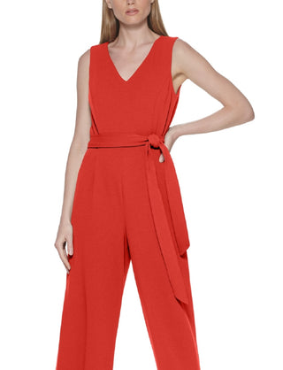 Calvin Klein Women's Sleeveless Jumpsuit Red Size 6