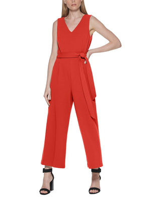 Calvin Klein Women's Sleeveless Jumpsuit Red Size 6