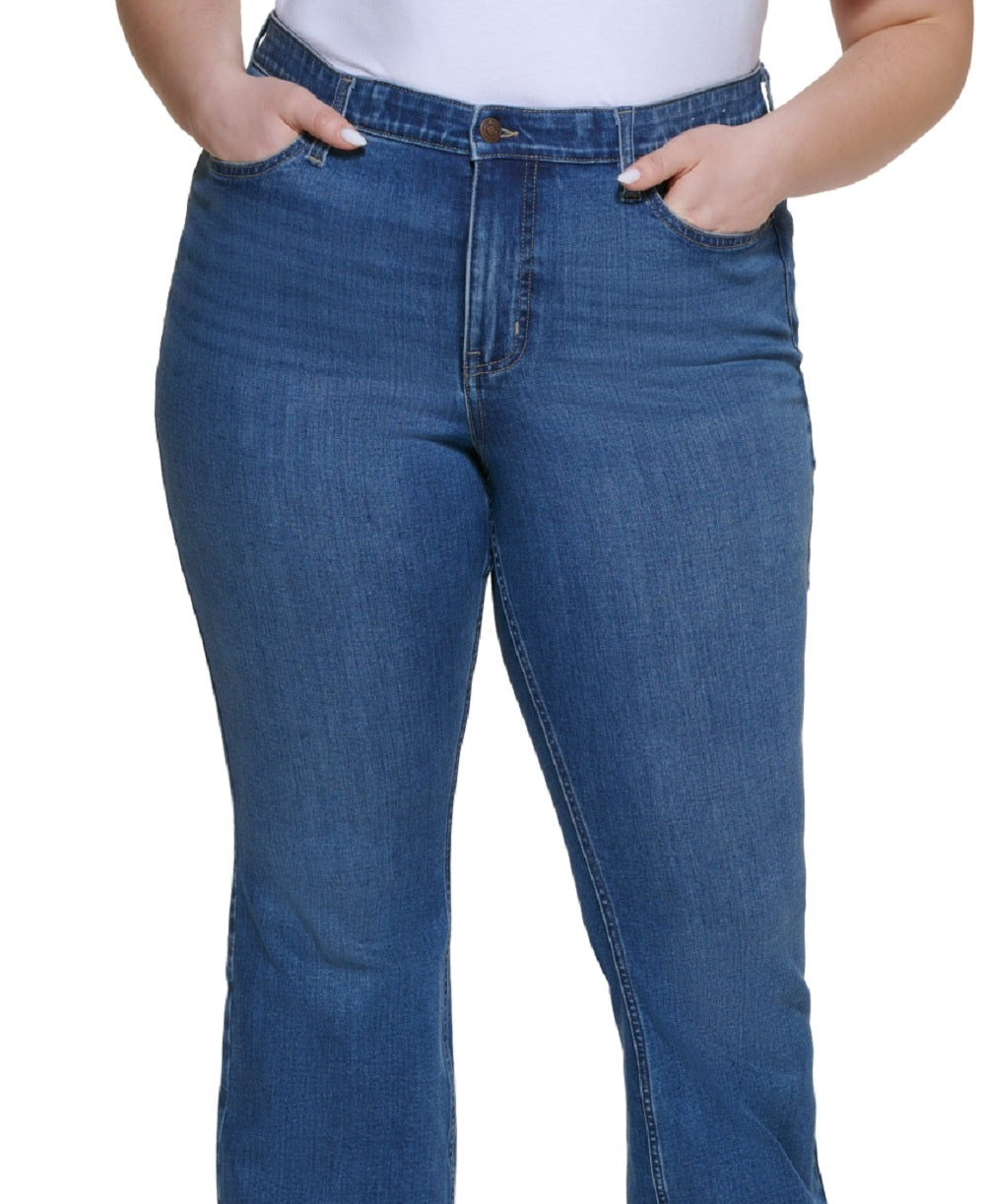 Calvin Klein Women's High Rise Bootcut Jeans Blue Size 18W