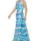 Calvin Klein Women's Tie Dye Printed Gown Blue Size 8