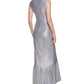 Calvin Klein Women's Shine Ruched Column Gown Gray Size 16