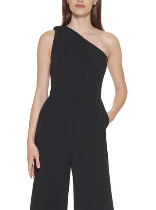 Calvin Klein Women's One Shoulder Jumpsuit Black Size 10