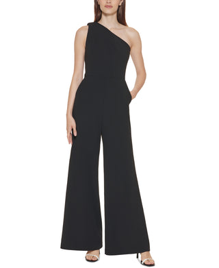 Calvin Klein Women's One Shoulder Jumpsuit Black Size 10