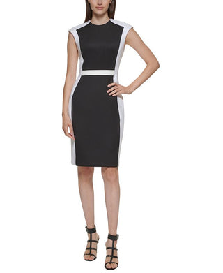 Calvin Klein Women's Colorblocked Shift Dress Size Black 6Petite