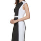 Calvin Klein Women's Colorblocked Shift Dress Black Size 2Petite