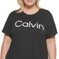 Calvin Klein Women's Performance Plus Logo Graphic T-Shirt Black Size 3X