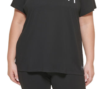 Calvin Klein Women's Performance Plus Logo Graphic T-Shirt Black Size 3X