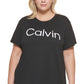 Calvin Klein Women's Logo Graphic T Shirt Black Size 2X