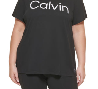 Calvin Klein Women's Logo Graphic T Shirt Black Size 2X