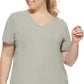 Calvin Klein Women's Logo Patch V Neck T-Shirt Green